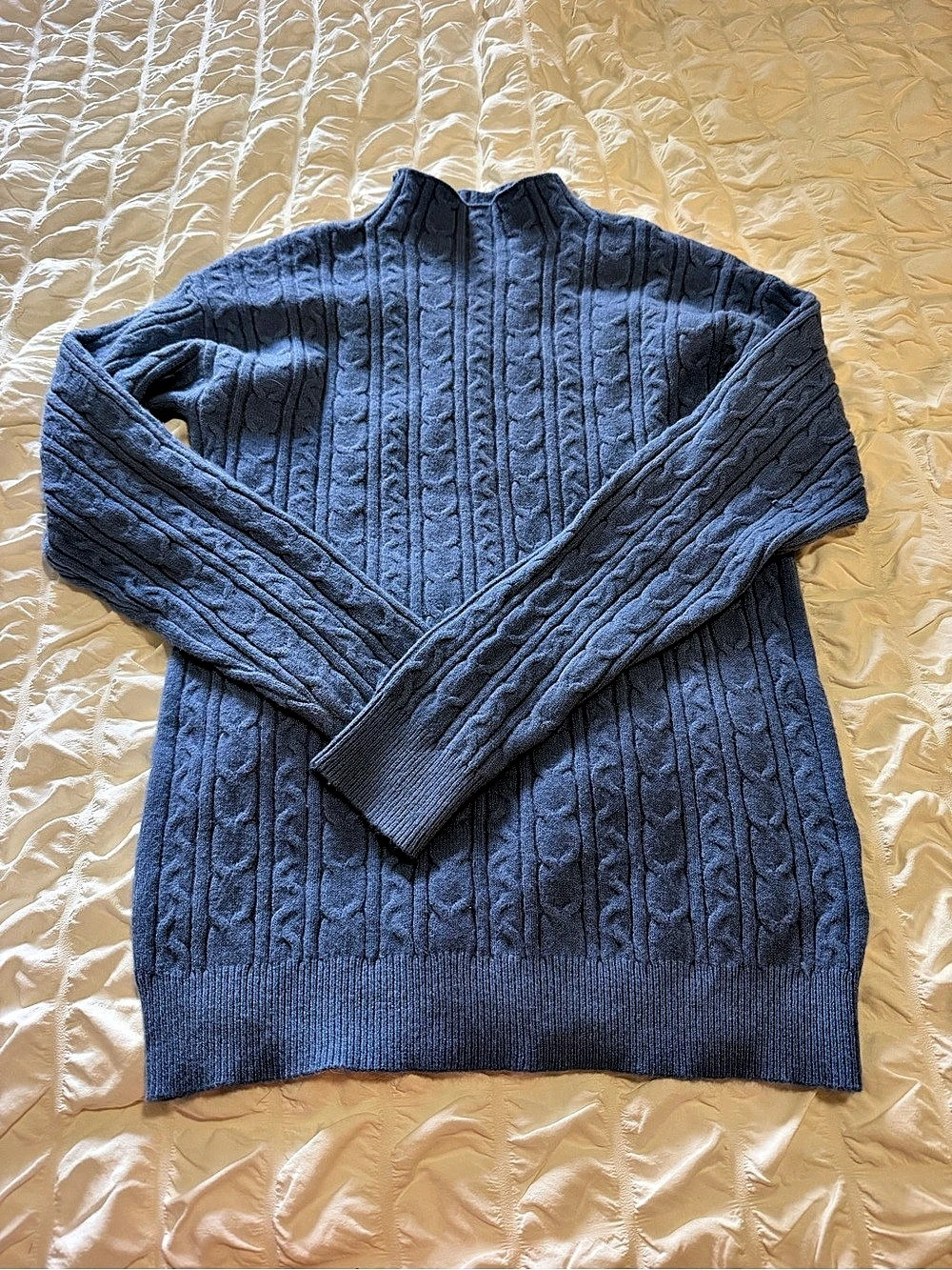 Yali Levy Blue Cable Knit Mock Neck Sweater 🩵